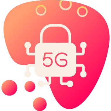 5G işaretli asma kilit, İnternet Güvenliği konsept simgesi