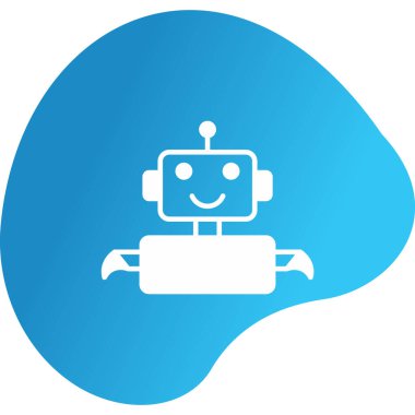 robot düz simgesi, vektör illüstrasyonu 