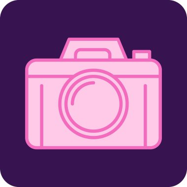 Bir kamera simgesinin vektör illüstrasyonu 