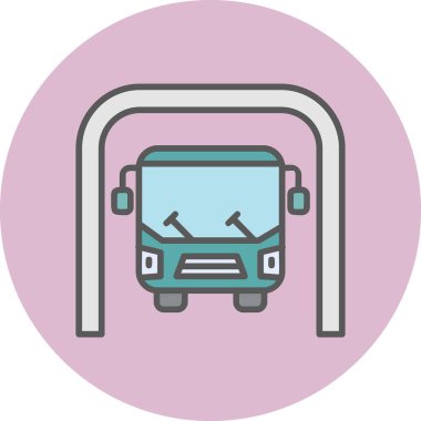 bus Underground renkli vektör simgesi