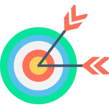 Oklu hedef. Web simgesi basit illüstrasyon 