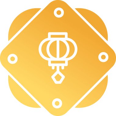 Çince fener ikonu vektör illüstrasyonu