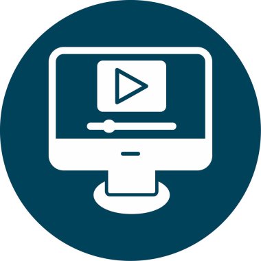 Video oynatıcı ikon vektör illüstrasyonu 