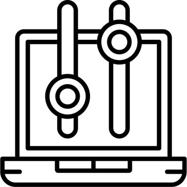 dizüstü bilgisayar simgesi, vektör illüstrasyonu basit tasarım