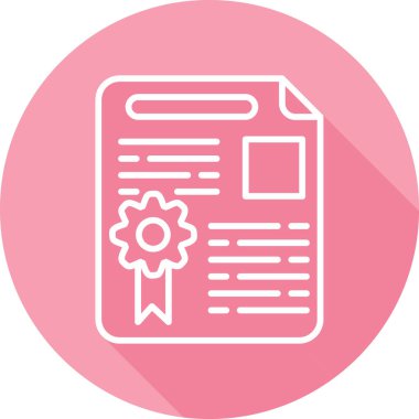 Lisans sertifikası simgesi, vektör illüstrasyonu basit tasarım