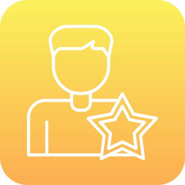 Yıldızlı adam, teşvikli ikon vektör illüstrasyonu