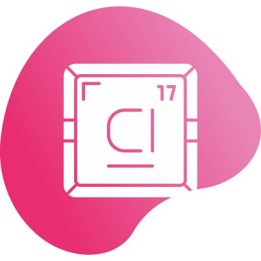 Klor CI kimyasal element simgesi. Periyodik tablonun kimyasal elementi. Atom numarası ile imzala