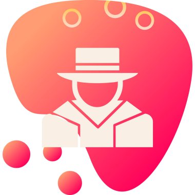 Şapkalı adam. Web simgesi basit illüstrasyon