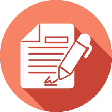 Sözleşme simgesi imzalama, basit vektör illüstrasyonu