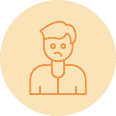 Üzgün adam. Web simgesi basit illüstrasyon