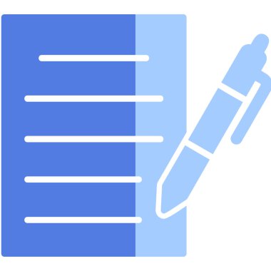 belge ve kalem simgesi düz tasarım