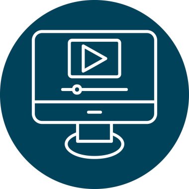 Video oynatıcı ikon vektör illüstrasyonu 