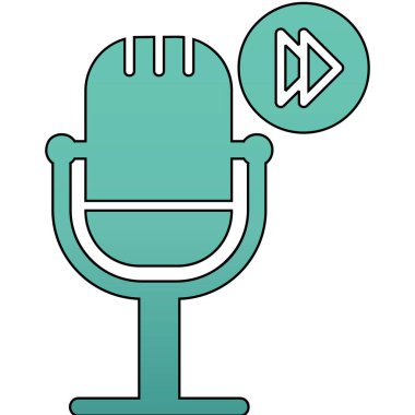 Podcast İleri sar. Web simgesi vektör illüstrasyonu        