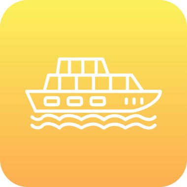 Yolcu gemisi. Web simgesi basit illüstrasyon