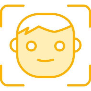 Yüz tanıma. Web simgesi basit illüstrasyon