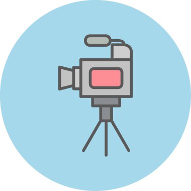 Film kamerası. Web simgesi basit illüstrasyon 