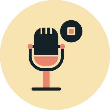 Podcast düz simgesini, vektör illüstrasyonunu durdur  