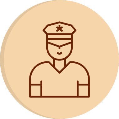 Güvenlik subayı simgesi, vektör illüstrasyonu basit tasarım