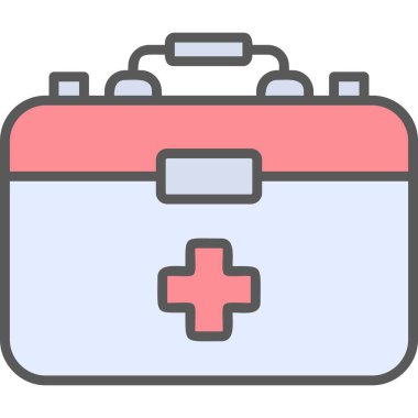 İlk Yardım Kit web simgesi, vektör illüstrasyonu 