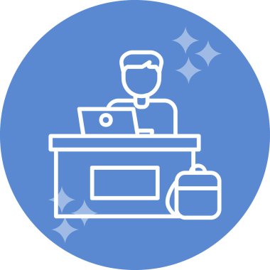 ofis çalışanı simgesi vektör illüstrasyon