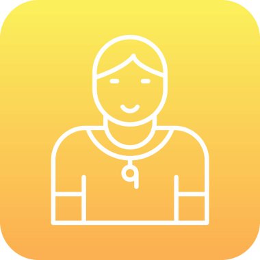 Jimnastik eğitmeni web simgesi, vektör illüstrasyonu