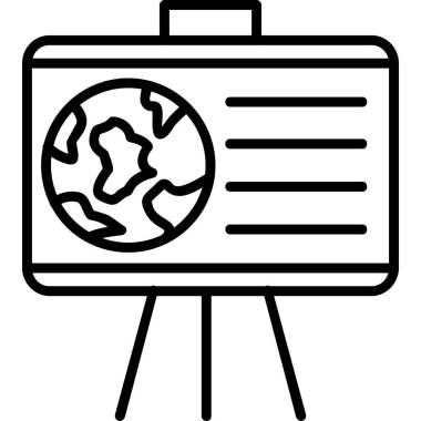 Coğrafya web simgesi, vektör illüstrasyonu