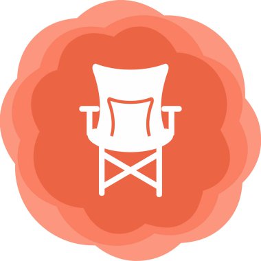 Kamp Sandalyesi Web simgesi, vektör illüstrasyonu