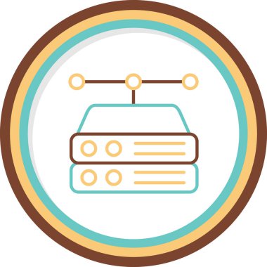 bilgisayar sunucu simgesi, vektör illüstrasyonu basit tasarım