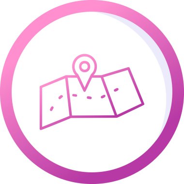 harita simgesinin vektör illüstrasyonu 