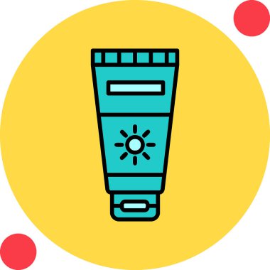 Güneş kremi simge vektör çizim.