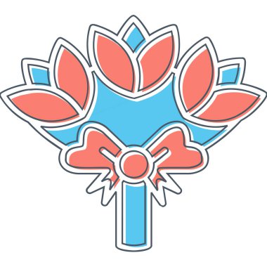 Çiçek buketi. Web simgesi basit illüstrasyon