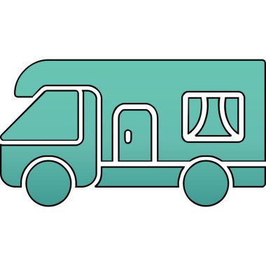 karavan web simgesi vektör illüstrasyonu