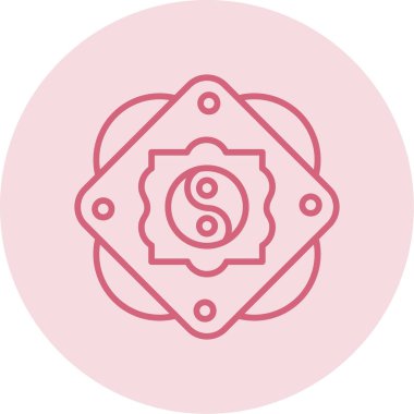 Yin yang sembolü düz simge, vektör illüstrasyonu 