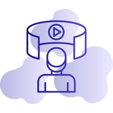 Sanal Tur simgesi, vektör illüstrasyonu basit tasarım