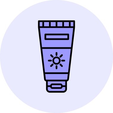 Güneş kremi simge vektör çizim.