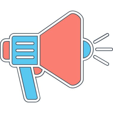 megafon web simgesi, vektör çizim 