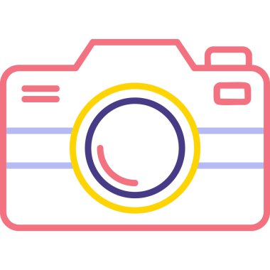 Fotoğraf makinesi simgesi, vektör illüstrasyonu. düz tasarım biçimi              