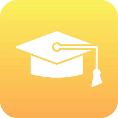 Mortarboard web simgesi basit illüstrasyon