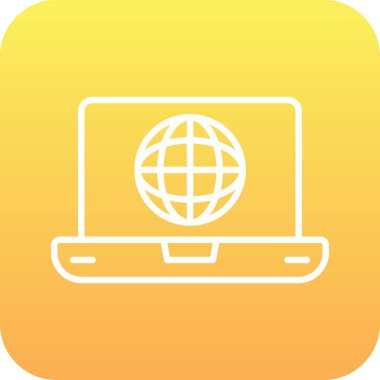 İnternet web simgesi basit illüstrasyon 