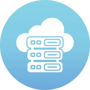 Bulut Sunucusu simgesi, vektör illüstrasyonu basit tasarım