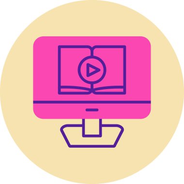 Video dersi için. Web simgesi basit illüstrasyon