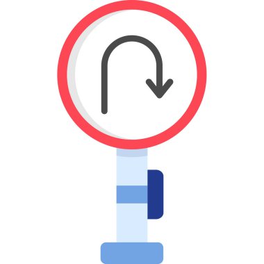 U Dönüş simgesi vektör illüstrasyonu         