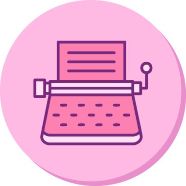 Daktilo. Web simgesi basit illüstrasyon 