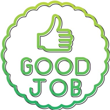 Başparmağı havada iyi iş işareti, vektör illüstrasyonu                