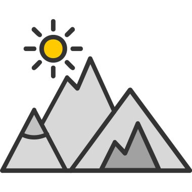 Dağlar. Web simgesi basit illüstrasyon  