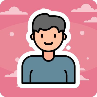 İnsan avatar web simgesi basit illüstrasyon 