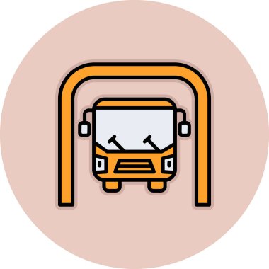 bus Underground renkli vektör simgesi