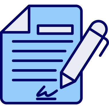 Sözleşme simgesi imzalama, basit vektör illüstrasyonu