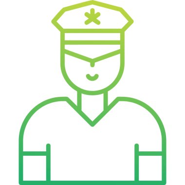 Güvenlik subayı simgesi, vektör illüstrasyonu basit tasarım