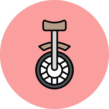 Tek tekerlekli bisiklet. Web simgesi basit illüstrasyon